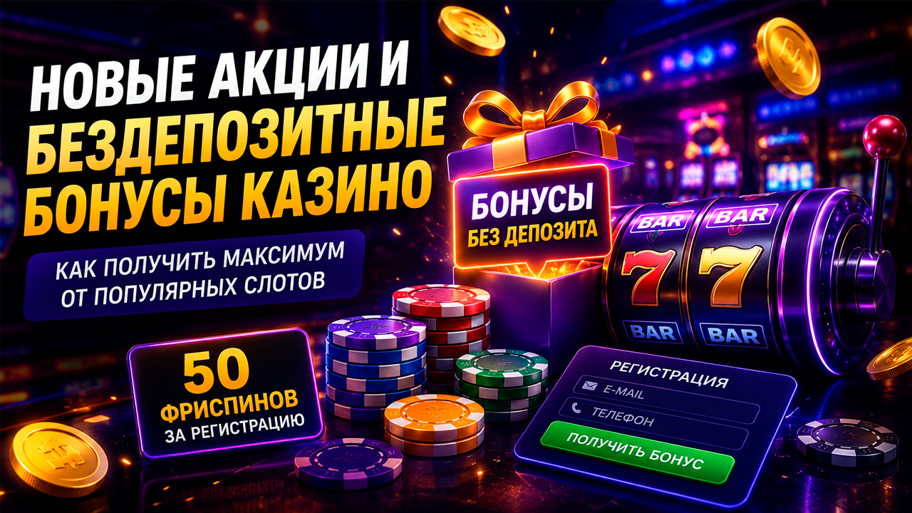 Новые акции и бездепозитные бонусы казино